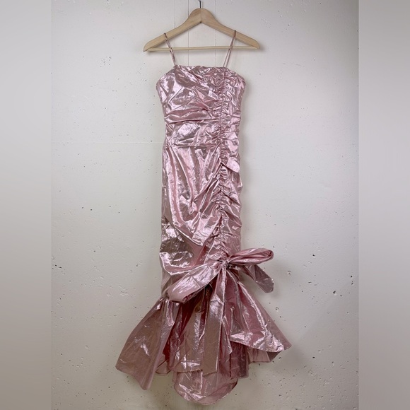 Vintage Pink Metallic Lamé Disco Mermaid Barbie Dress - Picture 1 of 6
